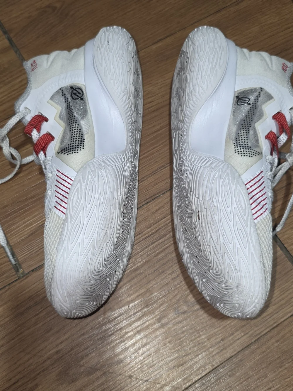 Nike White Sneakers with Red Accent